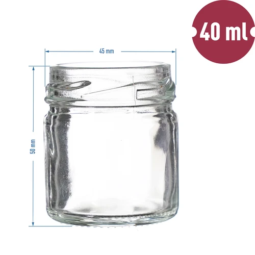 Pohár TO 40 ml s farebným viečkom fi 43 - 10 ks. - 5 ['pohár na džem', ' pohár s ozdobným viečkom', ' pohár TO', ' pohár 40 ml', ' poháre na med']