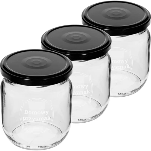 Pohár TO 425ml s potlačou „Domáca pochúťka” a čiernym viečkom fi 82 - 3ks. - 2 ['poháre s potlačou', ' ozdobné poháre', ' poháre s viečkami', ' poháre na zaváraniny', ' elegantné poháre', ' poháre na džemy', ' pohár s potlačou', ' pohár s grafikou', ' poháre na zaváraniny', ' poháre do špajze', ' pohár 500 ml']
