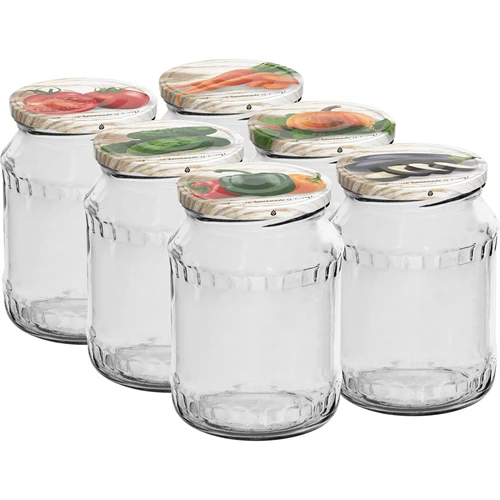 Pohár TO 720 ml s farebným viečkom fi 82/6 - 6 ks.  - 1 ['súprava pohárov', ' poháre na džemy', ' pohár na zaváraniny', ' pohár na zaváraniny', ' poháre s viečkami', ' poháre fi 82', ' poháre s farebnými viečkami', ' poháre na zaváraniny', ' poháre na zaváranie', ' poháre na mäso', ' pohárovka', ' poháre na pasterizáciu', ' mäso v pohári']
