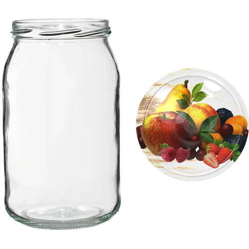 Pohár TO 900 ml s farebným viečkom fi82/6 - 6 ks. - 14 ['pohár na zaváraniny', ' pohár 900 ml', ' pohár s viečkom', ' pohár s farebným viečkom', ' kuchynský pohár', ' sklenený pohár', ' pohár na drobnosti', ' pohár na kompót', ' pohár na huby', ' pohár na džem', ' poháre so závitom']