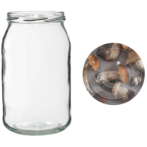 Pohár TO 900 ml s farebným viečkom fi82/6 - 6 ks. - 6 ['pohár na zaváraniny', ' pohár 900 ml', ' pohár s viečkom', ' pohár s farebným viečkom', ' kuchynský pohár', ' sklenený pohár', ' pohár na drobnosti', ' pohár na kompót', ' pohár na huby', ' pohár na džem', ' poháre so závitom']