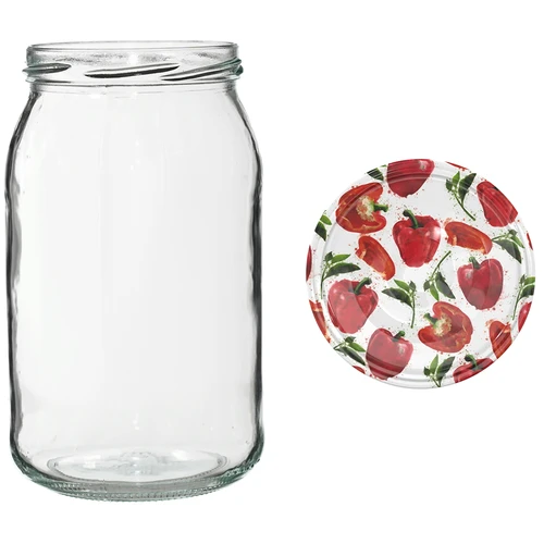 Pohár TO 900 ml s farebným viečkom fi82/6 - 6 ks. - 8 ['pohár na zaváraniny', ' pohár 900 ml', ' pohár s viečkom', ' pohár s farebným viečkom', ' kuchynský pohár', ' sklenený pohár', ' pohár na drobnosti', ' pohár na kompót', ' pohár na huby', ' pohár na džem', ' poháre so závitom']