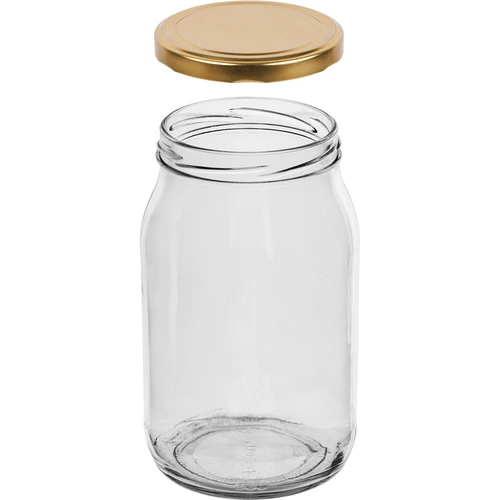 Pohár TO 900 ml s viečkom zlatým fi 82/6 - 6 ks. - 4 ['poháre', ' sklenený pohár', ' sklenené poháre', ' pohár s viečkom', ' poháre na zaváraniny', ' pohár na zaváranie', ' poháre na zaváranie', ' pohár na uhorky', ' pohár na med', ' 900 ml', ' 0', '9 l.']