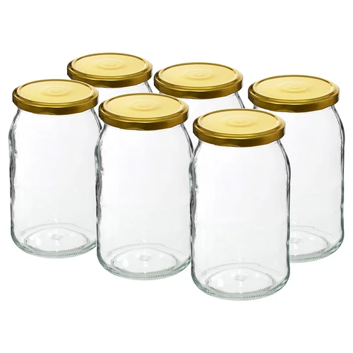 Pohár TO 900 ml s viečkom zlatým fi 82/6 - 6 ks. - 2 ['poháre', ' sklenený pohár', ' sklenené poháre', ' pohár s viečkom', ' poháre na zaváraniny', ' pohár na zaváranie', ' poháre na zaváranie', ' pohár na uhorky', ' pohár na med', ' 900 ml', ' 0', '9 l.']