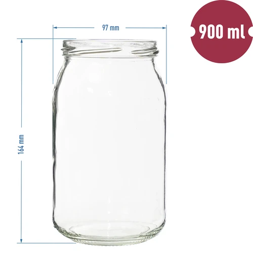 Pohár TO 900ml fi82/6 - 8ks. - 7 ['poháre na zaváranie', ' poháre na kvasenie', ' na kvaseniny', ' na zaváraniny', ' bez viečok', ' 900 ml']