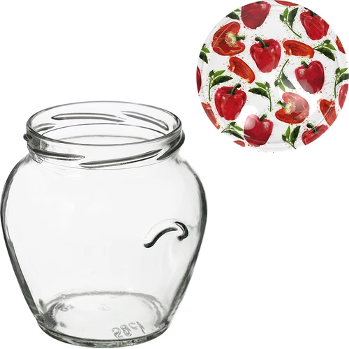 Pohár TO Amfora 580 ml s farebným viečkom fi82/6-6ks. - 10 ['pohár na zaváraniny', ' ozdobný pohár', ' zaváracie poháre', ' pohár na kompót', ' pohár na zeleninové šaláty', ' pohár na nakladanú zeleninu', ' pohár na nakladané huby', ' pohár s ozdobným viečkom', ' sada pohárov', ' pohár 0', '5 L']