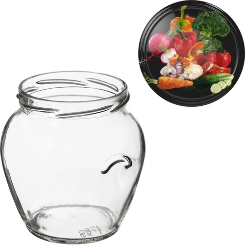 Pohár TO Amfora 580 ml s farebným viečkom fi82/6-6ks. - 12 ['pohár na zaváraniny', ' ozdobný pohár', ' zaváracie poháre', ' pohár na kompót', ' pohár na zeleninové šaláty', ' pohár na nakladanú zeleninu', ' pohár na nakladané huby', ' pohár s ozdobným viečkom', ' sada pohárov', ' pohár 0', '5 L']