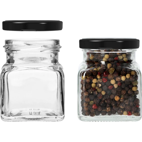 Pohár twist off 120ml - Štyri rohy fi 53 s čiernym viečkom, 6ks - 4 ['poháre na zaváraniny', ' poháre 120ml', ' poháre s twist-off viečkami', ' poháre s click viečkami', ' sada pohárov', ' poháre na zaváraniny', ' poháre s farebnými viečkami', ' farebné viečka', ' poháre na džemy', ' poháre na koreniny', ' pohár', ' pohár s viečkom']