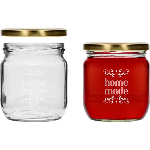 Pohár Twist-off 425ml s potlačou „Home Made” a viečkom, 3 ks. - 4 ['poháre s potlačou', ' ozdobné poháre', ' poháre s viečkami', ' poháre na zaváraniny', ' elegantné poháre', ' poháre na džemy', ' pohár s potlačou', ' pohár s grafikou', ' poháre na zaváraniny', ' poháre do špajze']