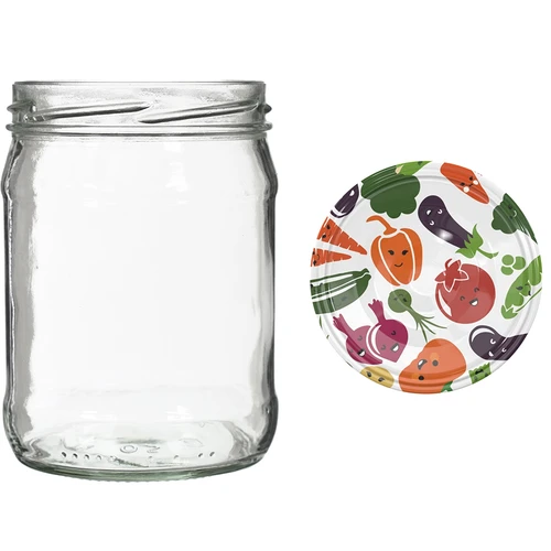Pohár twist off 500 ml s farebným viečkom fi82/6 - 6ks. - 5 ['poháre na kvasenie', ' poháre na zaváraniny', ' poháre na konzervy', ' poháre na kompóty', ' sada pohárov s viečkami', ' farebné viečka']