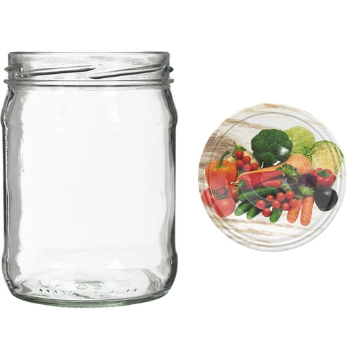 Pohár twist off 500 ml s farebným viečkom fi82/6 - 6ks. - 9 ['poháre na kvasenie', ' poháre na zaváraniny', ' poháre na konzervy', ' poháre na kompóty', ' sada pohárov s viečkami', ' farebné viečka']
