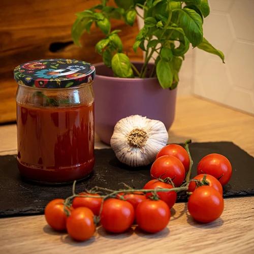 Pohár twist off 500 ml s farebným viečkom fi82/6 - 6ks. - 10 ['poháre na kvasenie', ' poháre na zaváraniny', ' poháre na konzervy', ' poháre na kompóty', ' sada pohárov s viečkami', ' farebné viečka']