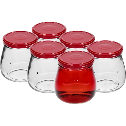 Pohár twist-off 500ml "Obrátená Amfora" s bordovým viečkom fi 82/6, 6 kusov - 2 ['pohár', ' pohár amfora', ' pohár 500ml', ' sada pohárov', ' sklenené poháre', ' poháre na zaváraniny', ' poháre na kozmetiku', ' poháre 6 kusov', ' sklenený pohár', ' poháre na džemy', ' poháre na konfitúry', ' poháre na marmelády', ' poháre na mäsové výrobky', ' poháre do pohárov', ' poháre na kozmetiku']