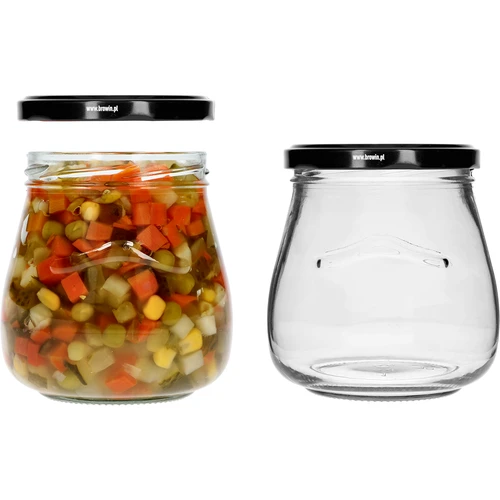 Pohár twist-off 500ml "Obrátená Amfora" s čiernym viečkom fi 82/6, 6 kusov - 6 ['pohár', ' pohár amfora', ' pohár 500ml', ' sada pohárov', ' sklenené poháre', ' pohár na zaváraniny', ' poháre na kozmetiku', ' poháre 6 kusov', ' sklenený pohár', ' poháre na džemy', ' poháre na konfitúry', ' poháre na marmelády', ' poháre na mäsové výrobky', ' poháre do pohárov', ' poháre na kozmetiku']