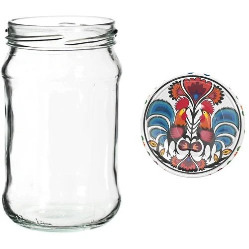 Poháre 300 ml s farebným viečkom fi 66 - 6 ks. - 6 ['poháre na zaváraniny', ' poháre 300 ml', ' sada pohárov', ' poháre na zaváraniny', ' poháre s farebnými viečkami', ' farebné viečka', ' na kompóty', ' na džemy']