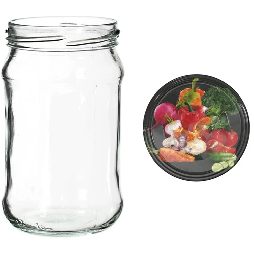 Poháre 300 ml s farebným viečkom fi 66 - 6 ks. - 11 ['poháre na zaváraniny', ' poháre 300 ml', ' sada pohárov', ' poháre na zaváraniny', ' poháre s farebnými viečkami', ' farebné viečka', ' na kompóty', ' na džemy']