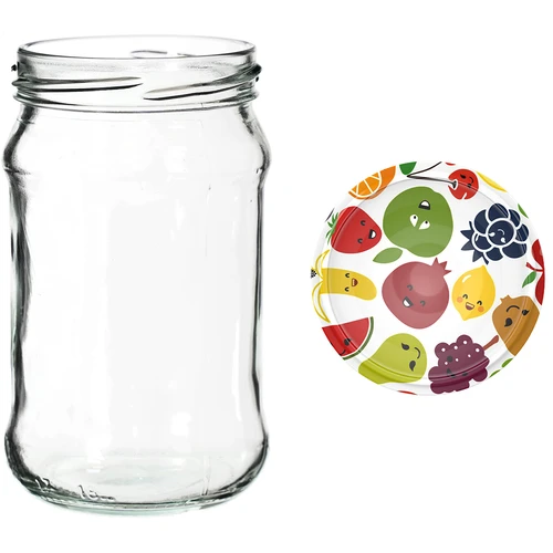 Poháre 300 ml s farebným viečkom fi 66 - 6 ks. - 13 ['poháre na zaváraniny', ' poháre 300 ml', ' sada pohárov', ' poháre na zaváraniny', ' poháre s farebnými viečkami', ' farebné viečka', ' na kompóty', ' na džemy']