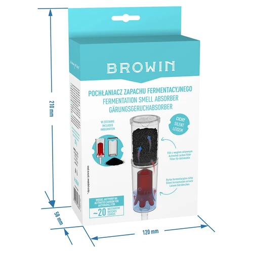 Pohlcovač fermentačného zápachu + tichá kvasná trubica + kokosové aktívne uhlie 200 g - 7 ['pohlcovač zápachov', ' kvasná trubica', ' fermentácia', ' odstraňovanie zápachov', ' čerstvý vzduch', ' príslušenstvo na fermentáciu', ' uhlíkový filter', ' kokosové aktívne uhlie']