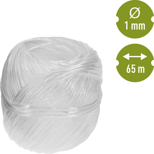 Polypropylénový špagát 1 mm/65 m/50 g - 4 ['polypropylénový špagát', ' PP špagát', ' polypropylénový motúz', ' PP motúz', ' motúz na ozdoby', ' motúz z polypropylénu', ' na viazanie paradajok', ' špagát na viazanie uhoriek']