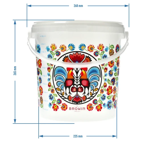 Potravinové vedro GWIOZDA - s vekom, 10 L - 6 ['záhradné vedro', ' vedro s vekom', ' vedro do záhrady', ' vedro s pokrievkou', ' uzatvárateľné vedro', ' uzatvárateľné vedro', ' vedro s potlačou', ' na huby']
