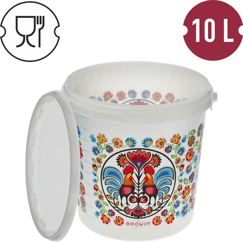 Potravinové vedro GWIOZDA - s vekom, 10 L - 4 ['záhradné vedro', ' vedro s vekom', ' vedro do záhrady', ' vedro s pokrievkou', ' uzatvárateľné vedro', ' uzatvárateľné vedro', ' vedro s potlačou', ' na huby']