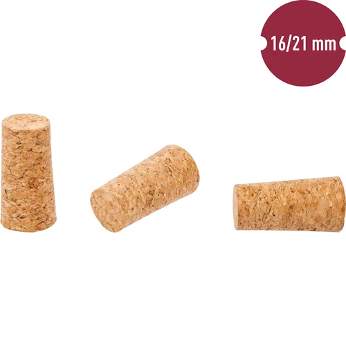 Prírodná kužeľová zátka fi16/21mm - aglomerovaná - 100ks. - 2 ['korková zátka', ' zátka na víno', ' zátka na fľašu', ' zátka na víno', ' fľaše na víno so zátkami']