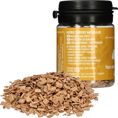 Prírodné dubové vločky (nepražené), 20g - 3 ['dubové chipsy', ' dubové vločky', ' prírodné dubové vločky', ' nepražené dubové vločky', ' dubové vločky na whisky', ' vločky na víno', ' dubové vločky na víno', ' zrenie vína', ' aromatizácia vína', ' na alkohol', ' prísady do alkoholu', ' chuťové prísady']