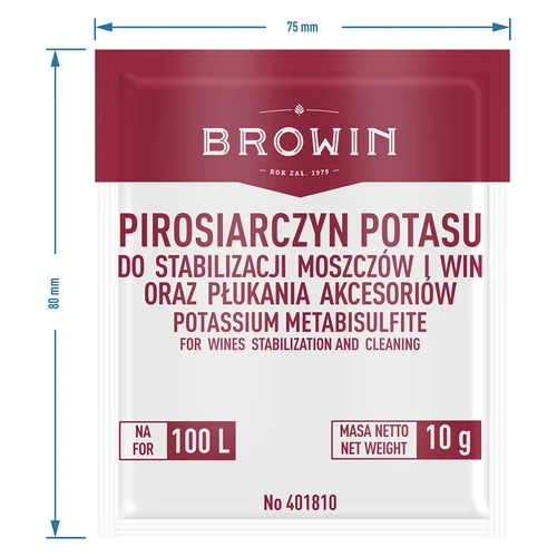Pyrosiřičitan draselný 10 g - 3 ['pyrosiřičitan do vína', ' pyrosiřičitan draselný do vína', ' pyrosiřičitan draselný dezinfekcia', ' pyrosiřičitan draselný na dezinfekciu', ' stabilizácia vína']