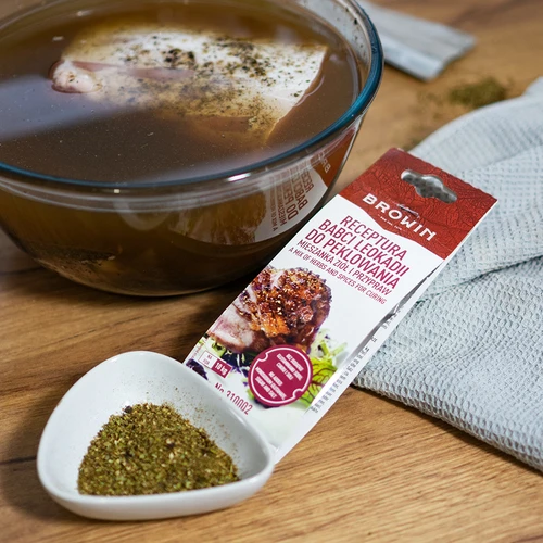 Receptúra Babky Leokádie Na Nakladanie, 35 g - 7 ['zmes bylín a korenín', ' byliny a koreniny', ' korenie na mäso', ' byliny na mäso', ' na bravčovinu', ' na hovädzinu', ' na teľacinu', ' na hydinu', ' na nakladanie']