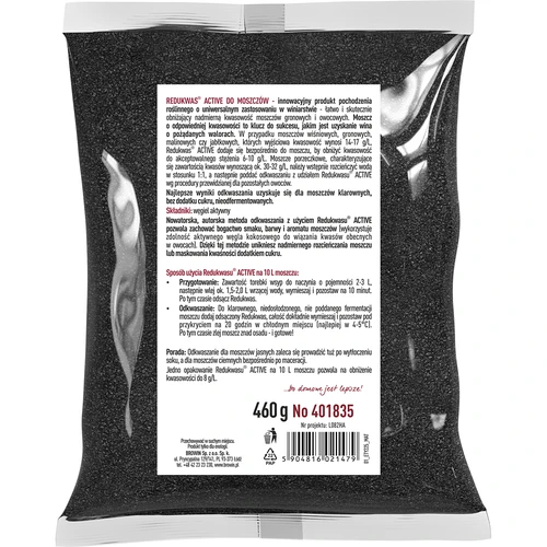 Redukwas® Active na mušt - regulátor kyslosti, 460 g - 2 ['redukcia kyslosti', ' uhličitan vápenatý', ' odkysľovanie muštu', ' zníženie kyslosti muštu', ' na víno', ' domáce víno', ' zníženie kyslosti', ' redukcia kyslosti', ' vína z kyslého ovocia', ' víno z hrozna', ' víno z ríbezlí', ' víno z malín', ' víno z čerešní', ' víno z jabĺk', ' ako urobiť chutné ovocné víno', ' ako urobiť dobré hroznové víno', ' zníženie kyseliny v mušte', ' prostriedky na víno', ' kyslosť v enológii', ' vyvážená kyslosť', ' minerálne odkysľovanie']
