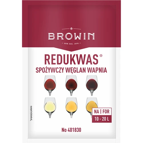 Redukwas - regulátor kyslosti  - 1 ['uhličitan vápenatý', ' redukcia kyslosti', ' zníženie kyslosti muštu a vína', ' do vína', ' domáce víno', ' zníženie kyslosti', ' víno z čiernych ríbezlí', ' víno z hrozna', ' víno z malín', ' ako urobiť chutné ovocné víno', ' zníženie kyseliny vo víne', ' prostriedky do vína', ' kyslosť v enológii', ' víno z kyslého ovocia', ' vyvážená kyslosť']
