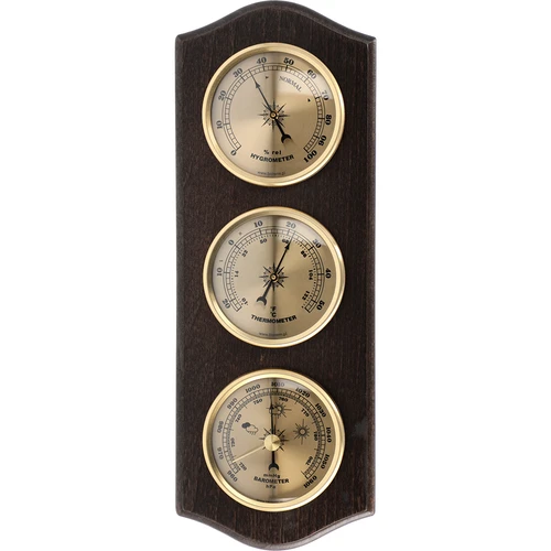 Retro meteorologická stanica - orechová farba so zlatými ciferníkmi  - 1 ['retro meteorologická stanica', ' meranie teploty', ' tlaku', ' vlhkosti', ' komfort v domácnosti', ' štýlová meteorologická stanica', ' tri v jednom – multifunkčná meteorologická stanica', ' elegantná meteorologická stanica', ' akú meteorologickú stanicu vybrať', ' tradičná meteorologická stanica', ' meteorologická stanica v drevenom puzdre', ' meteorologická stanica v orechovej farbe', ' teplomer ako darček', ' tlakomer', ' merač úrovne vlhkosti vzduchu', ' vlhkomer', ' presný teplomer', ' vlhkomer s teplomerom', ' meteorologická stanica na stenu', ' čím merať teplotu v miestnostiach', ' retro teplomer', ' drevená meteorologická stanica', ' meteorologická stanica so zlatými ciferníkmi']