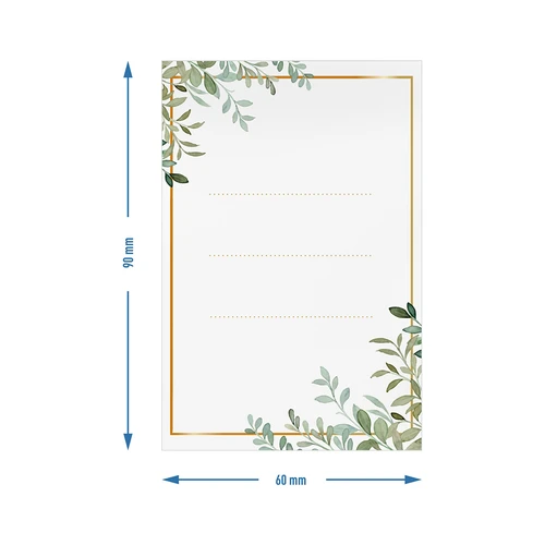 Samolepiace etikety 60 x 90 mm na fľaše, poháre, darčeky s kvetinovým vzorom - 20 ks. - 4 ['samolepiace etikety', ' etikety na fľaše', ' etiketa na fľašu', ' etiketa na alkohol', ' etiketa na vodku', ' etiketa na likér', ' etiketa na likér', ' etikety na pálenku', ' nálepky na fľaše', ' etikety na svadobnú vodku', ' svadobné etikety', ' etikety na darčeky', ' nálepky na darčeky', ' nálepky na svadobné koláče']