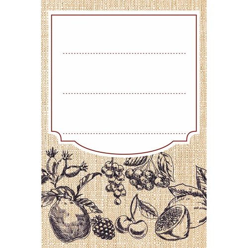 Samolepiace etikety 60 x 90 mm na fľaše, poháre ovocný náčrt - 20 ks.  - 1 ['samolepiace etikety', ' etikety na fľaše', ' etiketa na fľašu', ' etiketa na alkohol', ' etiketa na vodku', ' etiketa na likér', ' etiketa na likér', ' etikety na pálenku', ' retro etikety', ' nálepky na fľaše', ' etikety na poháre', ' etikety na šťavy']