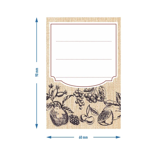 Samolepiace etikety 60 x 90 mm na fľaše, poháre ovocný náčrt - 20 ks. - 4 ['samolepiace etikety', ' etikety na fľaše', ' etiketa na fľašu', ' etiketa na alkohol', ' etiketa na vodku', ' etiketa na likér', ' etiketa na likér', ' etikety na pálenku', ' retro etikety', ' nálepky na fľaše', ' etikety na poháre', ' etikety na šťavy']