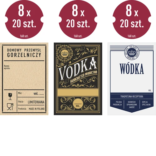 Samolepiace etikety 60x90 mm na fľaše, vodku, 3 vzory 20 ks. - 2 ['etikety', ' etikety na alkohol', ' etikety na vodku', ' etikety na fľaše', ' samolepiace etikety', ' etikety na alkohol', ' nálepky na fľaše', '']
