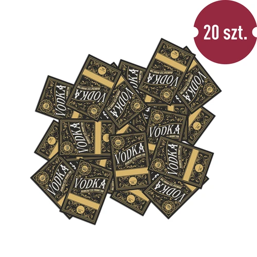 Samolepiace etikety 60x90 mm na fľaše, vodku, čierne, 20 ks. - 3 ['etikety na alkohol čierne', ' elegantné etikety', ' samolepiaca etiketa', ' etiketa na lepenie', ' papierová etiketa', ' etiketa na fľaše', ' etiketa na sklo']
