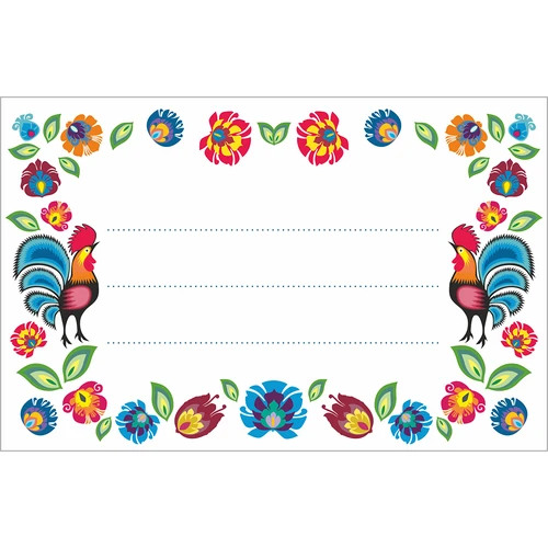 Samolepiace etikety vzor folk 85/55 mm - 20 ks  - 1 ['etikety', ' etikety na zaváraniny', ' etikety na koreniny', ' etikety na fľaše', ' samolepiace etikety', ' etikety na víno', ' etikety na poháre', ' etikety na poháriky', ' nálepky na zošity', ' etikety na krabice', ' etikety na nádoby', ' etikety na darčeky']