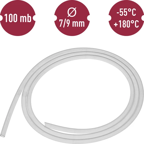 Silikónová hadička fi 7/9mm -55 +180°C mb - 2 ['hadička k destilátoru', ' hadička na odber destilátu', ' silikónová hadička', ' hadička na alkohol', ' hadička na pálenku', ' silikónová hadica']