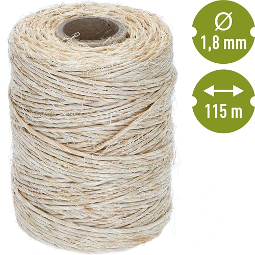 Sisalový špagát 1,8 mm/115 m/250 g - 4 ['špagát zo sisalu', ' sisalový špagát', ' špagát na paradajky', ' špagát na uhorky', ' prírodný špagát', ' ekošpagát', ' špagát na makramé', ' špagát na viazanie', ' špagát na ručné práce']