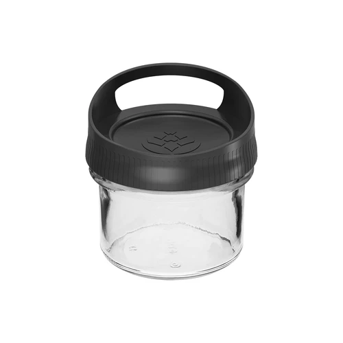 Sklenená nádoba 235 ml, s viečkom na zavesenie  - 1 ['sklenená nádoba', ' nádoba', ' sklenená nádoba s viečkom', ' sklenená nádoba na zavesenie', ' viečko s úchytom', ' nádoba na zavesenie', ' nádoba na korenie', ' nádoba na sypké produkty', ' nádoba pohár 235 ml']