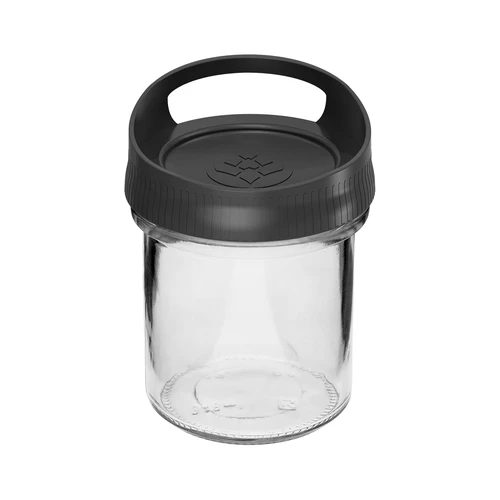 Sklenená nádoba 350 ml, s viečkom na zavesenie  - 1 ['sklenená nádoba', ' nádoba', ' sklenená nádoba s viečkom', ' sklenená nádoba na zavesenie', ' viečko s držadlom', ' nádoba na zavesenie', ' nádoba na korenie', ' nádoba na sypké produkty', ' nádoba pohár 350 ml']