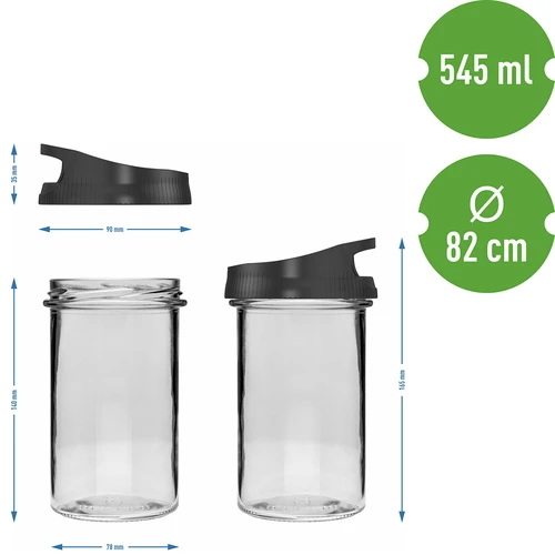 Sklenená nádoba 545 ml, s viečkom na zavesenie - 5 ['sklenená nádoba', ' nádoba', ' sklenená nádoba s viečkom', ' sklenená nádoba na zavesenie', ' viečko s držadlom', ' nádoba na zavesenie', ' nádoba na korenie', ' nádoba na sypké produkty', ' inovatívne viečko', ' nádoba pohár 545 ml']