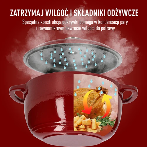 Smaltovaný liatinový hrniec - bordový, 4 L - 6 ['liatinové hrnce', ' smaltované liatinové hrnce', ' liatinové nádoby', ' výhody liatinových nádob', ' smaltovaná liatina', ' varenie v liatinovom hrnci', ' liatinový hrniec so smaltom', ' hrniec v farbe ecru', ' hrniec v bordovej farbe', ' hrniec v šalviovej farbe', ' prečo sa oplatí variť v liatinových hrncoch', ' na darček', ' aké liatinové hrnce vybrať']