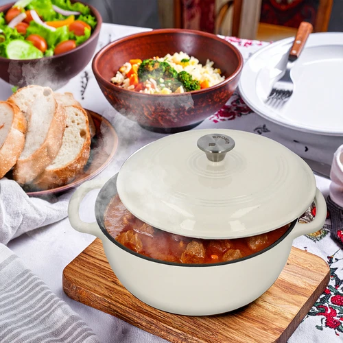 Smaltovaný liatinový hrniec – ecru, 5,8 l - 7