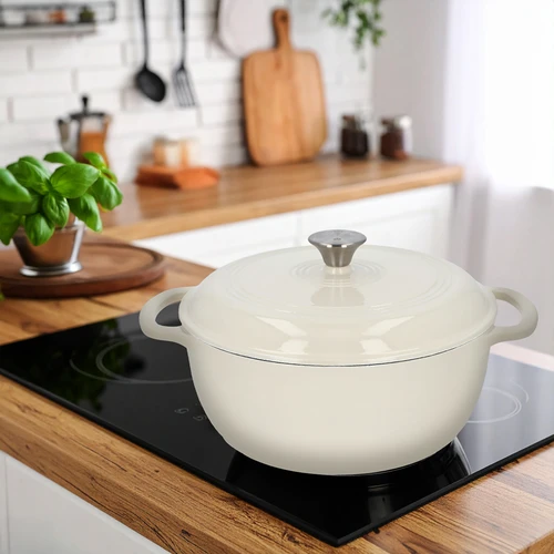 Smaltovaný liatinový hrniec – ecru, 5,8 l - 9