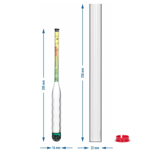 Soľomer nerozbitný so skúmavkou, rozsah merania: 0–300 g soli/l - 5