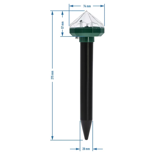 Solárny odpudzovač krtkov s LED lampou - 8 ['odpudzovač', ' odpudzovač krtkov', ' ultrazvukový odpudzovač', ' solárny odpudzovač', ' odpudzovač s LED lampou']