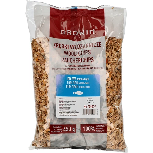 Štiepky na údenie/grilovanie, 50% dub + 50% jelša, 450 g, kl. 8  - 1 ['údenárske štiepky', ' štiepky na údenie', ' štiepky na gril', ' štiepky na grilovanie', ' údenársky dym', ' štiepky na ryby', ' štiepky dub a jelša', ' mix na ryby', ' dubovo-jelšové štiepky', ' štiepky na údenie rýb', ' štiepky do údiarne', ' údenie rýb', ' grilovanie rýb', ' údený kapor treska pstruh losos', ' údenie za studena', ' losos údený za studena', ' do údiarne', ' aké štiepky']