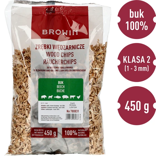 Štiepky na údenie/grilovanie, buk, 450 g, kl. 2 - 2 ['údenárske štiepky', ' štiepky na údenie', ' štiepky na gril', ' štiepky na grilovanie', ' údenársky dym', ' bukové štiepky', ' štiepky na údenie mäsa', ' univerzálne štiepky', ' štiepky do údiarne', ' štiepky na ryby', ' štiepky na hydinu', ' štiepky na hovädzinu', ' štiepky na bravčovinu', ' štiepky na jahňacinu', ' štiepky na divinu', ' jemné štiepky', ' štiepky do automatického podávača']